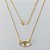 GARGANTILHA FOLHEADA A OURO - BANHADO COM 5 MILÉSIMOS + VERNIZ DIAMOND - GARGANTILHA COM PINGENTE OLHO COM ZIRCÔNIA CRISTAL E AMARELA 22MM - TAMANHO 42CM + EXTENSOR OURO1275 - Imagem 1