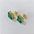 BRINCO FOLHEADO A OURO - BANHADO COM 5 MILÉSIMOS + VERNIZ DIAMOND - BRINCO DE PINO COM ZIRCÔNIA QUADRADA VERDE 12MM OURO1280 - Imagem 2