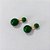 BRINCO FOLHEADO A OURO - BANHADO COM 5 MILÉSIMOS + VERNIZ DIAMOND - BRINCO DE PINO COM PÉROLAS VERDES 10MM - OURO1285 - Imagem 2