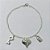 PULSEIRA FOLHEADA A PRATA COM 50 MILÉSIMOS + VERNIZ DIAMOND - PULSEIRA 18CM COM CHAVE, CORAÇÃO E CADEADO - PRA905 - Imagem 1