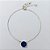 PULSEIRA FOLHEADA A PRATA COM 50 MILÉSIMOS + VERNIZ DIAMOND - PULSEIRA AJUSTÁVEL COM ZIRCÔNIA REDONDA AZUL ESCURA 10MM - PRA913 - Imagem 1