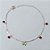 PULSEIRA FOLHEADA A PRATA COM 50 MILÉSIMOS + VERNIZ DIAMOND - PULSEIRA 20CM + EXTENSOR COM BORBOLETA E CRISTAIS VERMELHOS - PRA923 - Imagem 1