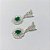 BRINCO FOLHEADO A PRATA COM 50 MILÉSIMOS + VERNIZ DIAMOND - BRINCO DE PINO BASE FOLHA VAZADA E PINGENTE FLOR COM ZIRCÔNIA VERDE 36MM - PRA954 - Imagem 2