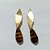 BRINCO FOLHEADO A OURO - BANHADO COM 5 MILÉSIMOS + VERNIZ DIAMOND - BRINCO DE PINO BASE FOLHA E PEDRA NATURAL 24MM - OURO1300 - Imagem 1
