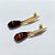 BRINCO FOLHEADO A OURO - BANHADO COM 5 MILÉSIMOS + VERNIZ DIAMOND - BRINCO DE PINO BASE FOLHA E PEDRA NATURAL 24MM - OURO1300 - Imagem 2