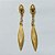 BRINCO FOLHEADO A OURO - BANHADO COM 5 MILÉSIMOS + VERNIZ DIAMOND - BRINCO DE PINO BASE E PINGENTE OVAL E PEDRA EM ZIRCÔNIA 63MM - OURO1301 - Imagem 1