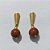 BRINCO FOLHEADO A OURO - BANHADO COM 5 MILÉSIMOS + VERNIZ DIAMOND - BRINCO DE PINO BASE GOTA E ACRÍLICO MARROM 8MM - OURO1303 - Imagem 1
