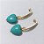 BRINCO FOLHEADO A OURO - BANHADO COM 5 MILÉSIMOS + VERNIZ DIAMOND - BRINCO DE PINO BASE OVAL COMPRIDA E PINGENTE PEDRA NATURAL 55MM - OURO1305 - Imagem 2