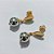 BRINCO FOLHEADO A OURO - BANHADO COM 5 MILÉSIMOS + VERNIZ DIAMOND - BRINCO DE PINO BASE GOTA E PINGENTE EM ACRÍLICO CROMADO 28MM - OURO1309 - Imagem 2