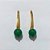 BRINCO FOLHEADO A OURO - BANHADO COM 5 MILÉSIMOS + VERNIZ DIAMOND - BRINCO DE PINO BASE COMPRIDA E PINGENTE EM ACRÍLICO VERDE 35MM - OURO1314 - Imagem 1