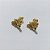 BRINCO FOLHEADO A OURO - BANHADO COM 5 MILÉSIMOS + VERNIZ DIAMOND - BRINCO DE PINO BORBOLETA 14MM - OURO1319 - Imagem 2