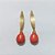 BRINCO FOLHEADO A OURO - BANHADO COM 5 MILÉSIMOS + VERNIZ DIAMOND - BRINCO DE PINO BASE OVAL COMPRIDA E PINGENTE EM PEDRA NATURAL 56MM - OURO1320 - Imagem 1