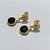 BRINCO FOLHEADO A OURO - BANHADO COM 5 MILÉSIMOS + VERNIZ DIAMOND - BRINCO DE PINO BASE FLOR E PINGENTE EM PEDRA EM ZIRCÔNIA NEGRA REDONDA 10MM - OURO1321 - Imagem 2