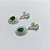 BRINCO FOLHEADO A PRATA COM 50 MILÉSIMOS + VERNIZ DIAMOND - BRINCO DE PINO BASE VAZADA E PINGENTE FLOR COM ZIRCÔNIA VERDE 20MM - PRA997 - Imagem 2