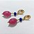 BRINCO FOLHEADO A OURO - BANHADO COM 5 MILÉSIMOS + VERNIZ DIAMOND - BRINCO BASE OVAL VAZADA E PEDRA OVAL NATURAL ROSA 26MM - OURO1222 - Imagem 2