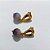 BRINCO FOLHEADO A OURO - BANHADO COM 5 MILÉSIMOS + VERNIZ DIAMOND - BRINCO BASE GOTA VAZADA E PEDRA REDONDA NATURAL LILÁS 10MM - OURO1224 - Imagem 2