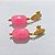 BRINCO FOLHEADO A OURO - BANHADO COM 5 MILÉSIMOS + VERNIZ DIAMOND - BRINCO BASE OVAL E PEDRA NATURAL ROSA 20MM - OURO1225 - Imagem 2