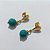 BRINCO FOLHEADO A OURO - BANHADO COM 5 MILÉSIMOS + VERNIZ DIAMOND - BRINCO BASE GOTA E PEDRA NATURAL AZUL 10MM - OURO1227 - Imagem 2
