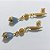 BRINCO FOLHEADO A OURO - BANHADO COM 5 MILÉSIMOS + VERNIZ DIAMOND - BRINCO BASE FOLHA E PEDRA NATURAL AZUL 13MM - OURO1228 - Imagem 2