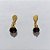 BRINCO FOLHEADO A OURO - BANHADO COM 5 MILÉSIMOS + VERNIZ DIAMOND - BRINCO BASE GOTA E PEDRA NATURAL MARROM 8MM - OURO1230 - Imagem 1