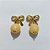 BRINCO FOLHEADO A OURO - BANHADO COM 5 MILÉSIMOS + VERNIZ DIAMOND - BRINCO DE PINO BASE LAÇO E PEDRA NATURAL 15MM - OURO1241 - Imagem 1