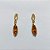 BRINCO FOLHEADO A OURO - BANHADO COM 5 MILÉSIMOS + VERNIZ DIAMOND - BRINCO DE PINO BASE VAZADA E ZIRCÔNIA OVAL 15MM - OURO1354 - Imagem 1