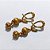 BRINCO FOLHEADO A OURO - BANHADO COM 5 MILÉSIMOS + VERNIZ DIAMOND - BRINCO DE PINO BASE GRANDE VAZADA E ESFERAS COM BRILHOS 15MM - OURO1355 - Imagem 2