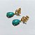 BRINCO FOLHEADO A OURO - BANHADO COM 5 MILÉSIMOS + VERNIZ DIAMOND - BRINCO DE PINO BASE FLOR VAZADA E PEDRA NATURAL GOTA AZUL 15MM - OURO1358 - Imagem 2
