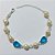PULSEIRA FOLHEADA A PRATA COM 50 MILÉSIMOS + VERNIZ DIAMOND - PULSEIRA COM PÉROLAS E ZIRCÔNIAS AZUIS - TAMANHO: 18CM + EXTENSOR - PRA1000 - Imagem 1