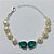 PULSEIRA FOLHEADA A PRATA COM 50 MILÉSIMOS + VERNIZ DIAMOND - PULSEIRA COM PÉROLAS E ZIRCÔNIAS VERDES - TAMANHO: 15CM + EXTENSOR - PRA1001 - Imagem 1