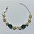 PULSEIRA FOLHEADA A PRATA COM 50 MILÉSIMOS + VERNIZ DIAMOND - PULSEIRA COM PÉROLAS E ZIRCÔNIAS VERDES - TAMANHO: 15CM + EXTENSOR - PRA1002 - Imagem 1