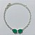 PULSEIRA FOLHEADA A PRATA COM 50 MILÉSIMOS + VERNIZ DIAMOND - PULSEIRA COM ZIRCÔNIAS VERDES - TAMANHO: 19CM + EXTENSOR - PRA1003 - Imagem 1