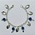 PULSEIRA FOLHEADA A PRATA COM 50 MILÉSIMOS + VERNIZ DIAMOND - PULSEIRA COM MIÇANGAS AZUIS E FOLHAS - TAMANHO: 19CM - PRA1017 - Imagem 1