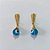 BRINCO FOLHEADO A OURO - BANHADO COM 5 MILÉSIMOS + VERNIZ DIAMOND - BRINCO DE PINO BASE GOTA E OLHO GREGO 10MM - OURO1367 - Imagem 1