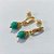 BRINCO FOLHEADO A OURO - BANHADO COM 5 MILÉSIMOS + VERNIZ DIAMOND - BRINCO DE PINO BASE OVAL VAZADA E PEDRA NATURAL AZUL 8MM - OURO1372 - Imagem 2