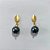 BRINCO FOLHEADO A OURO - BANHADO COM 5 MILÉSIMOS + VERNIZ DIAMOND - BRINCO DE PINO BASE OVAL E PEDRA SINTÉTICA 8MM - OURO1373 - Imagem 1