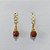 BRINCO FOLHEADO A OURO - BANHADO COM 5 MILÉSIMOS + VERNIZ DIAMOND - BRINCO DE PINO BASE VAZADA E PEDRA SINTÉTICA MARROM 7MM - OURO1374 - Imagem 1