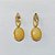 BRINCO FOLHEADO A OURO - BANHADO COM 5 MILÉSIMOS + VERNIZ DIAMOND - BRINCO DE PINO BASE OVAL E PEDRA NATURAL OVAL AMARELA 17MM - OURO1379 - Imagem 1