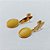 BRINCO FOLHEADO A OURO - BANHADO COM 5 MILÉSIMOS + VERNIZ DIAMOND - BRINCO DE PINO BASE OVAL E PEDRA NATURAL OVAL AMARELA 17MM - OURO1379 - Imagem 2