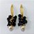 BRINCO FOLHEADO A OURO - BANHADO COM 5 MILÉSIMOS + VERNIZ DIAMOND - BRINCO DE PINO BASE COMPRIDA E PEDRAS NATURAIS E PÉROLA 10MM - OURO1385 - Imagem 1