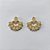 BRINCO FOLHEADO A OURO - BANHADO COM 5 MILÉSIMOS + VERNIZ DIAMOND - BRINCO DE PINO LEQUE CRAVEJADO EM MICROS ZIRCÔNIAS 18MM - OURO1388 - Imagem 1