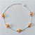 PULSEIRA FOLHEADA A PRATA COM 50 MILÉSIMOS + VERNIZ DIAMOND - PULSEIRA COM PÉROLAS DOURADAS - TAMANHO: 20CM + EXTENSOR - PRA1024 - Imagem 1