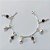 PULSEIRA FOLHEADA A PRATA COM 50 MILÉSIMOS + VERNIZ DIAMOND - PULSEIRA COM PENDURICALHOS - TAMANHO: 17CM - PRA1030 - Imagem 1