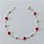 PULSEIRA FOLHEADA A PRATA COM 50 MILÉSIMOS + VERNIZ DIAMOND - PULSEIRA COM MIÇANGAS VERMELHAS E ESFERAS - TAMANHO: 18CM - PRA1031 - Imagem 1