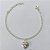 PULSEIRA FOLHEADA A PRATA COM 50 MILÉSIMOS + VERNIZ DIAMOND - PULSEIRA COM PINGENTE CORAÇÃO - TAMANHO: 17CM - EXTENSOR- PRA1033 - Imagem 1