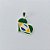 PINGENTE FOLHEADO A PRATA COM 50 MILÉSIMOS + VERNIZ DIAMOND - PINGENTE CORAÇÃO BANDEIRA DO BRASIL 15X20MM - PRA1041 - Imagem 2
