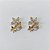 BRINCO FOLHEADO A OURO - BANHADO COM 5 MILÉSIMOS + VERNIZ DIAMOND - BRINCO DE PINO FLOR EM ZIRCÔNIA 20MM - OURO1406 - Imagem 1