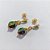 BRINCO FOLHEADO A OURO - BANHADO COM 5 MILÉSIMOS + VERNIZ DIAMOND - BRINCO DE PINO BASE GOTA E PEDRA NATURAL 8MM - OURO1408 - Imagem 2