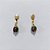 BRINCO FOLHEADO A OURO - BANHADO COM 5 MILÉSIMOS + VERNIZ DIAMOND - BRINCO DE PINO BASE GOTA E PEDRA NATURAL 8MM - OURO1408 - Imagem 1