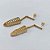 BRINCO FOLHEADO A OURO - BANHADO COM 5 MILÉSIMOS + VERNIZ DIAMOND - BRINCO DE PINO BASE E FOLHA TODA CRAVEJADA EM MICROS ZIRCÔNIAS 47MM - OURO1409 - Imagem 2